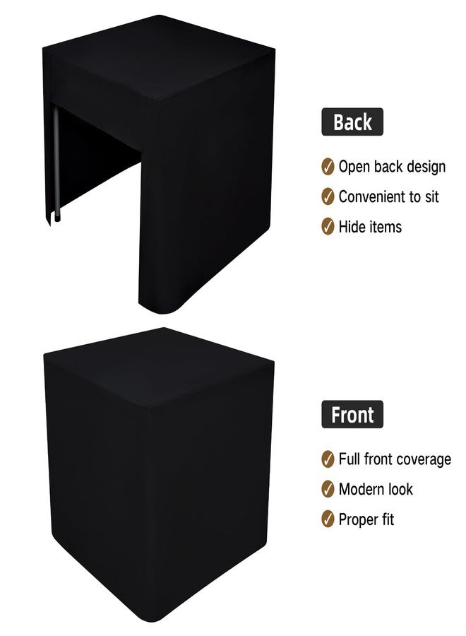 Nacuci 34X34 Inch Black Square Fitted Tablecloth Open Back Fitted Table Cloth Washable Polyester for Folding Table Display Trade Show Party Wedding Banquet Birthday - Image 2